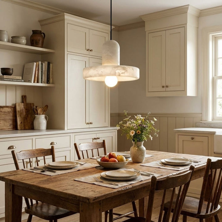 Carrara Alabaster Pendellampa