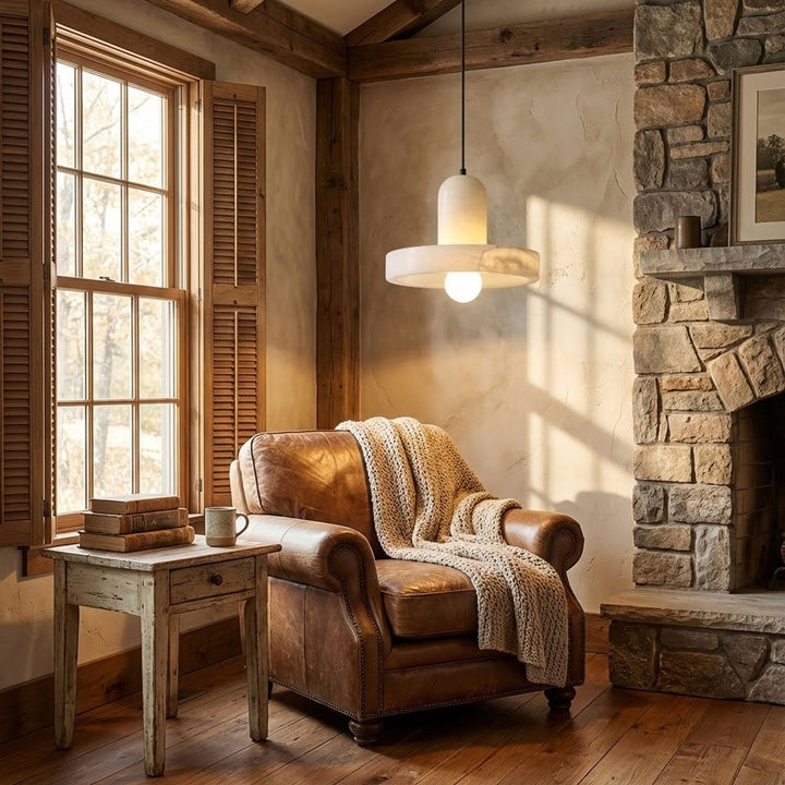 Carrara Alabaster Pendellampa