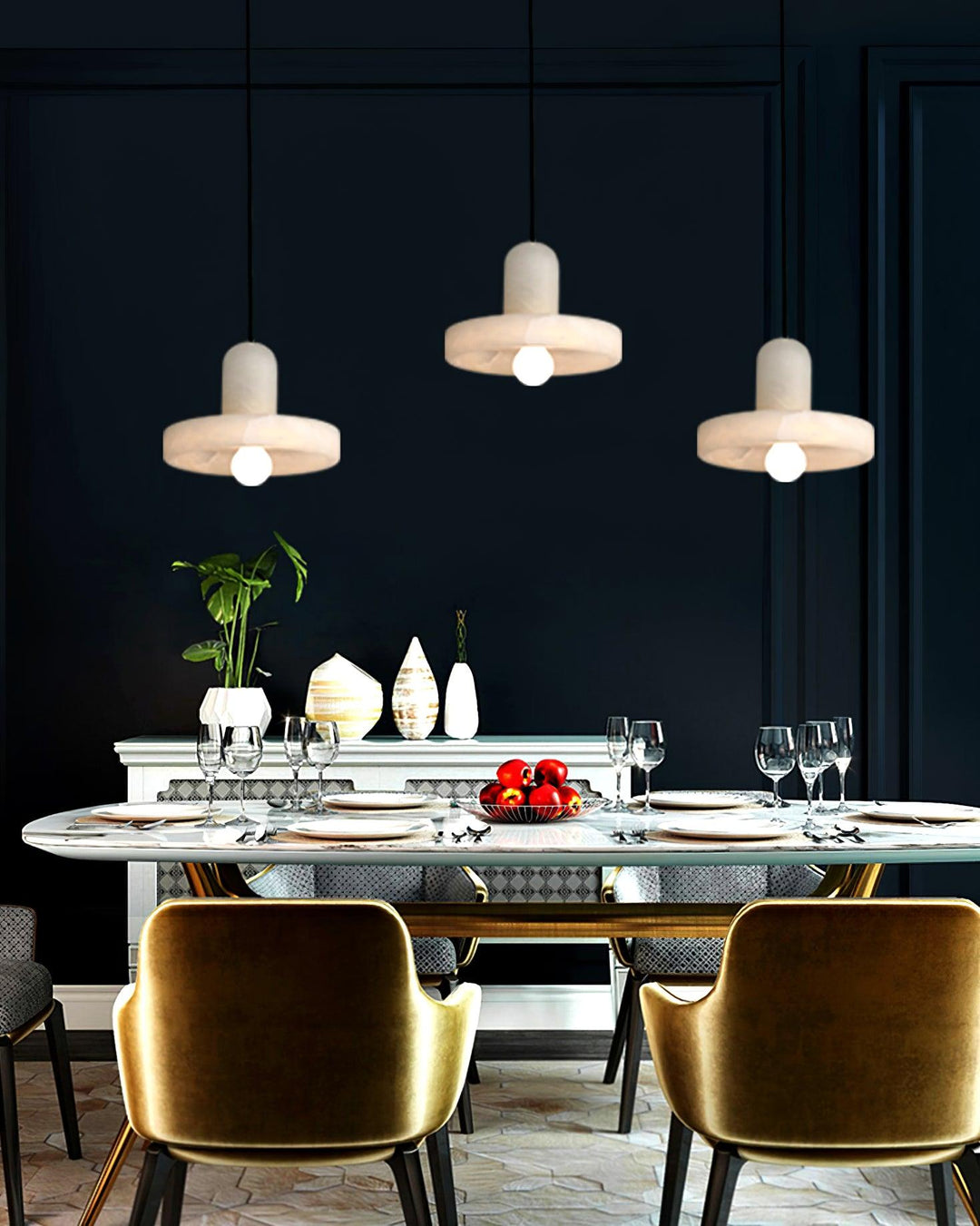 Carrara Alabaster Pendellampa