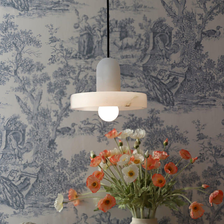 Carrara Alabaster Pendellampa