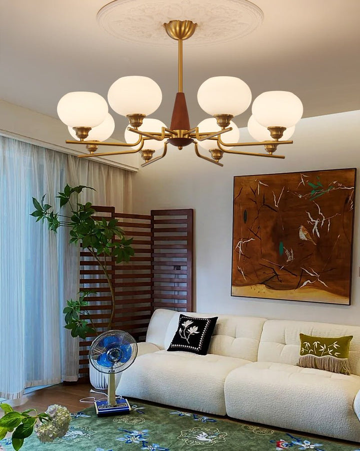 Celeste Sphere Valnöt Chandelier
