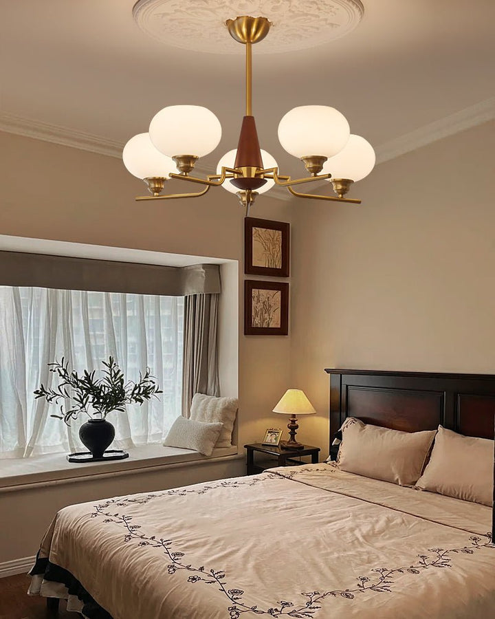 Celeste Sphere Valnöt Chandelier