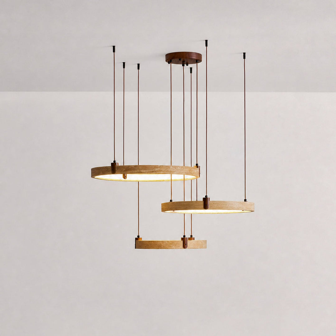 Celestial Orbit Travertine Chandelier