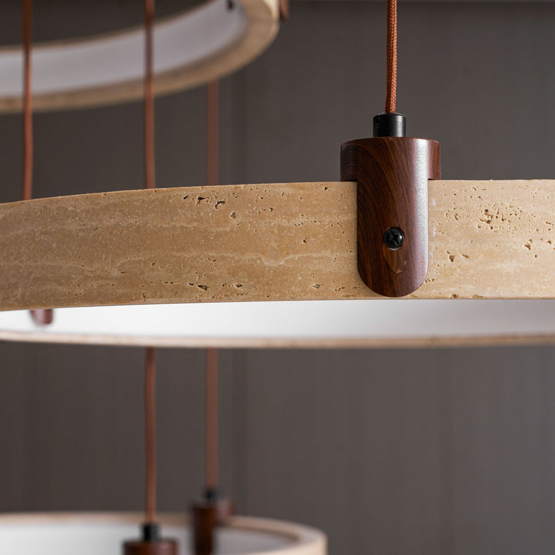 Celestial Orbit Travertine Chandelier