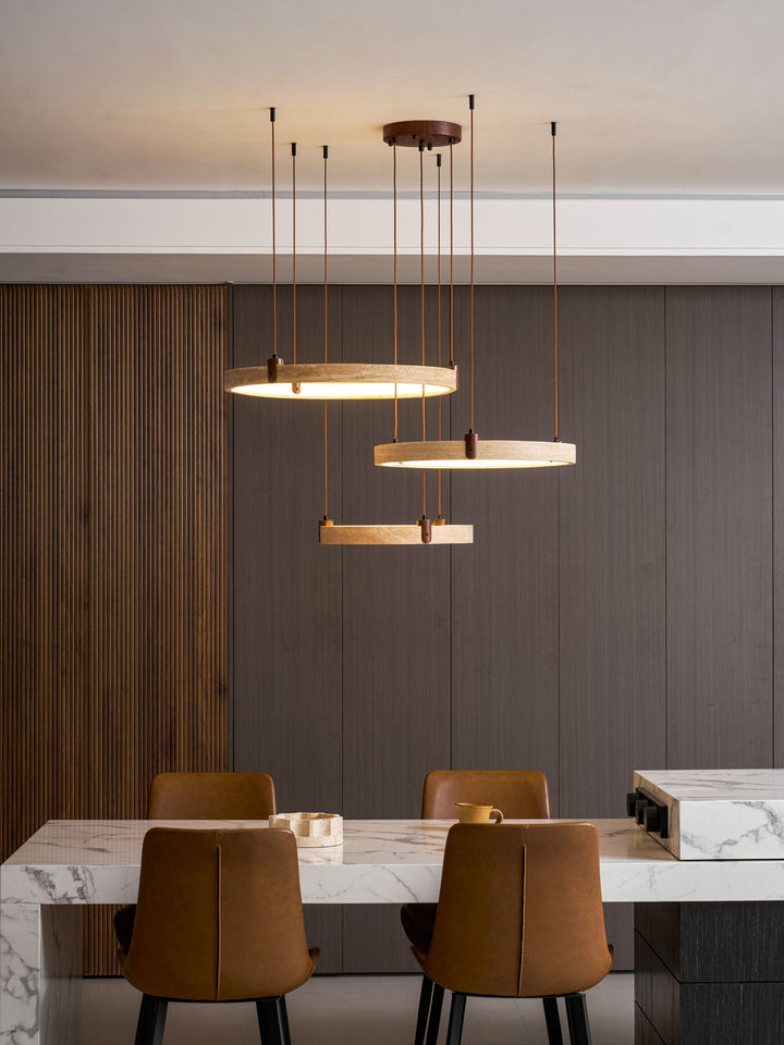Celestial Orbit Travertine Chandelier