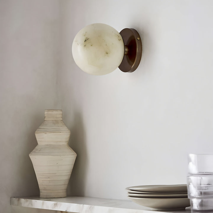 Himmlig Dubbel Alabaster Vägglampa