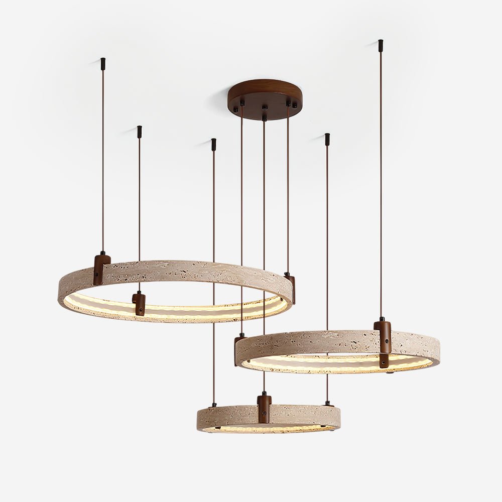 Celestial Orbit Travertine Chandelier