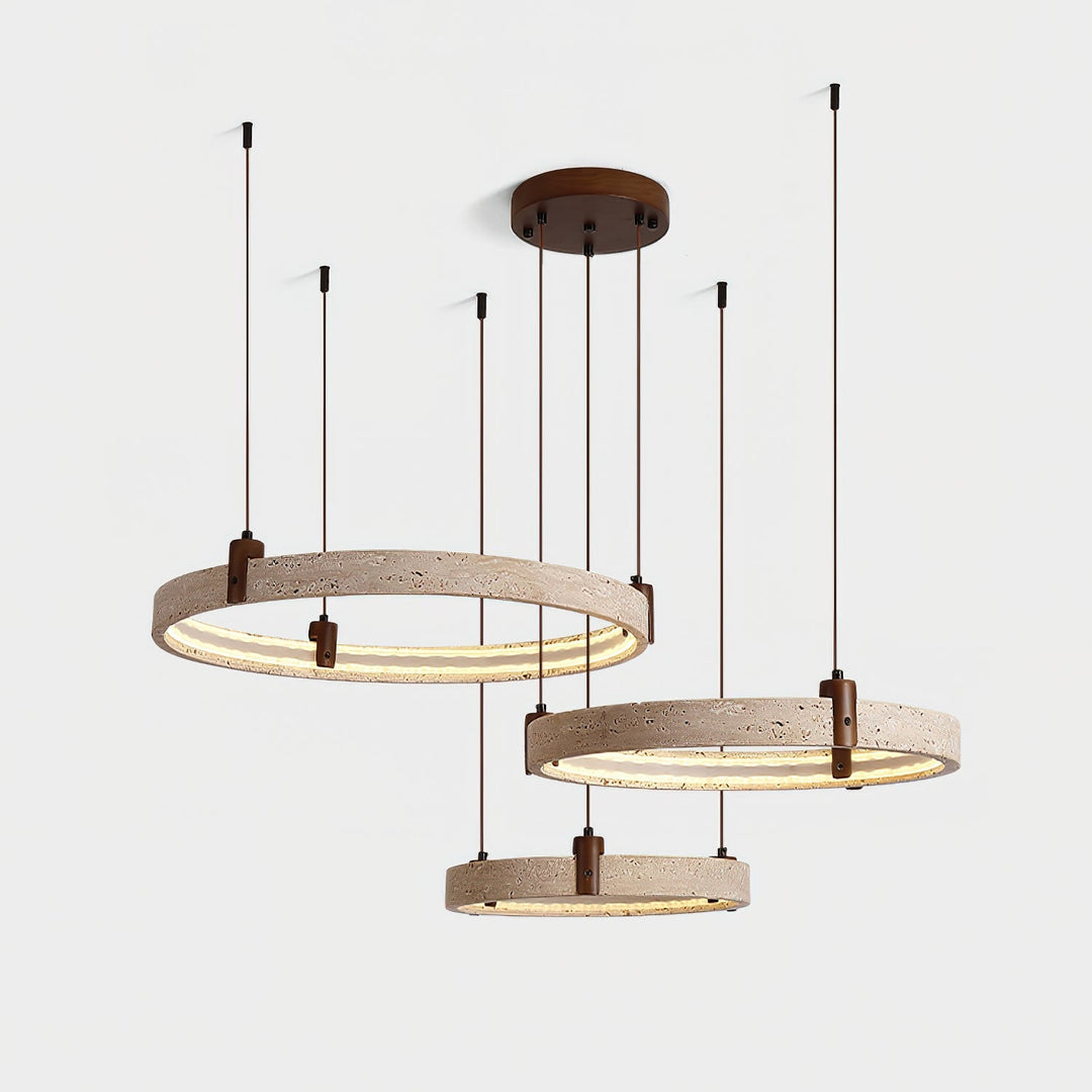 Celestial Orbit Travertine Chandelier