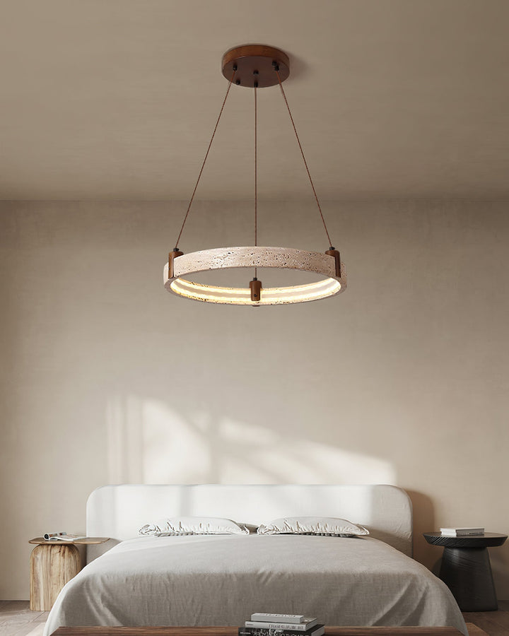 Celestial Orbit Travertine Chandelier