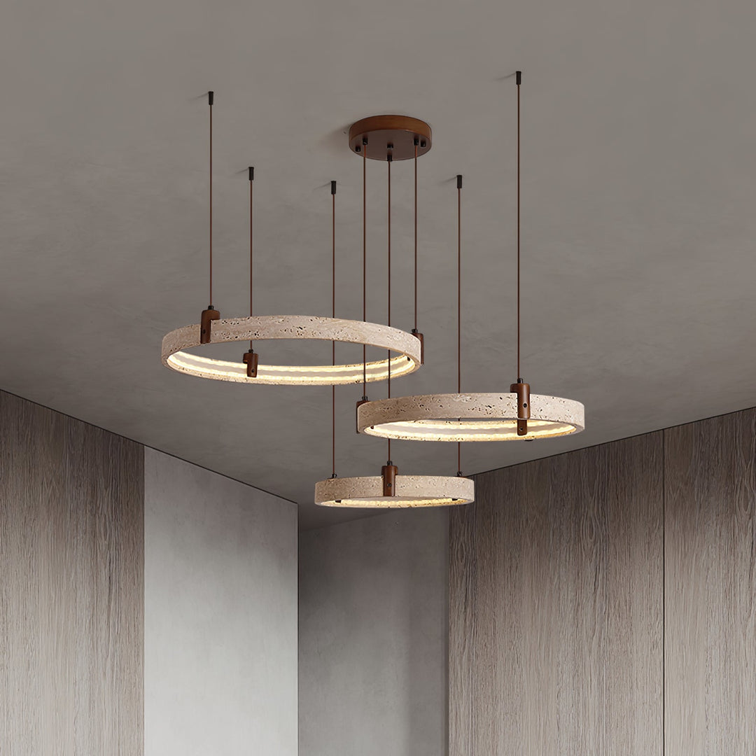 Celestial Orbit Travertine Chandelier
