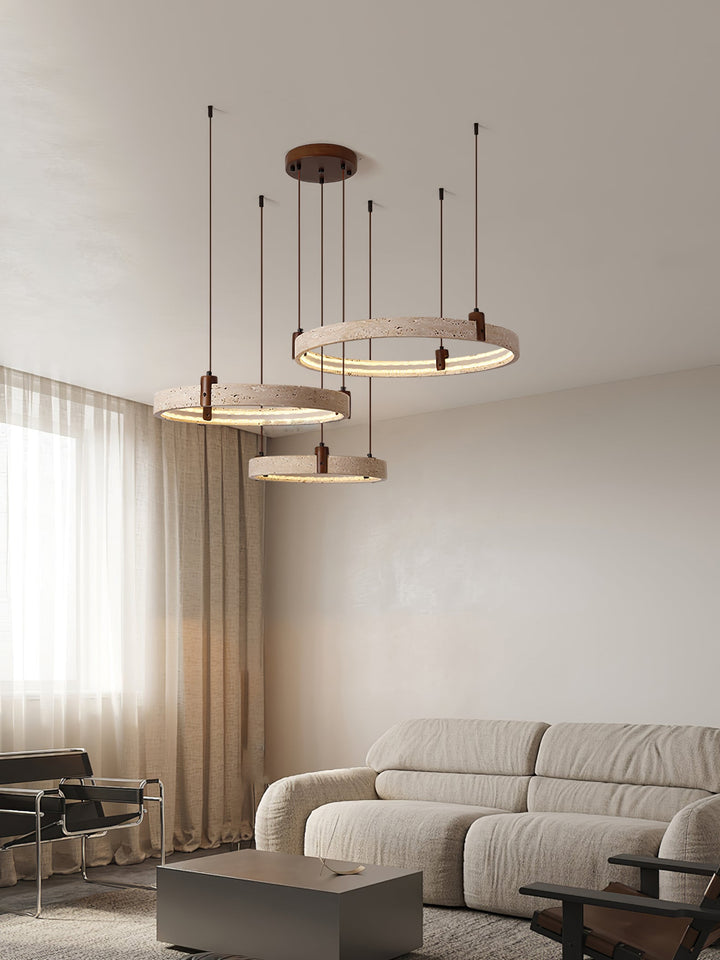 Celestial Orbit Travertine Chandelier