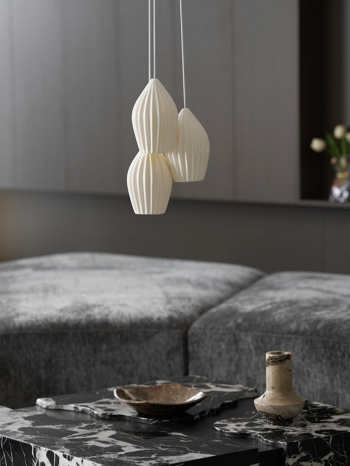 Keramisk Ribbad Pendellampa