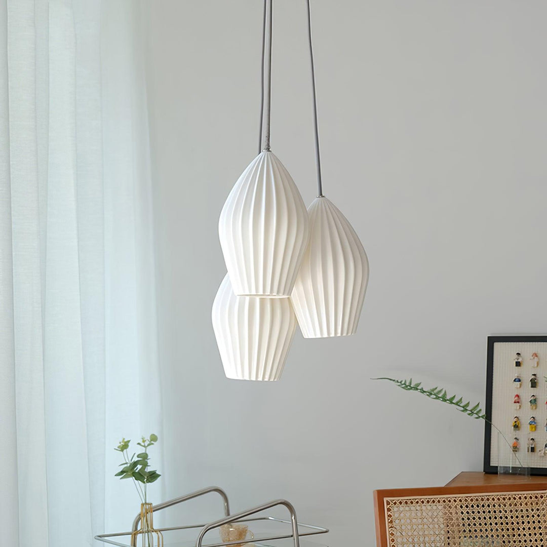 Keramisk Ribbad Pendellampa