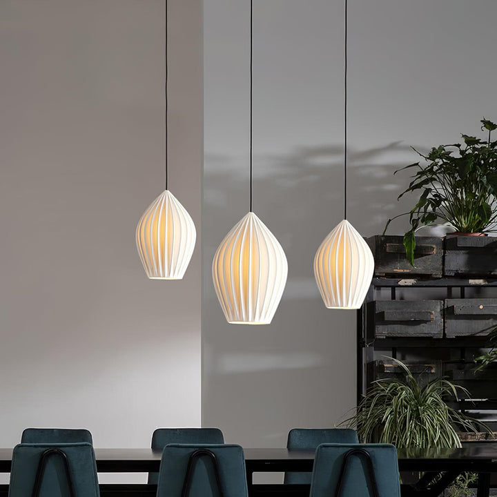 Keramisk Ribbad Pendellampa