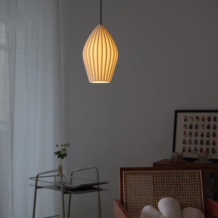 Keramisk Ribbad Pendellampa