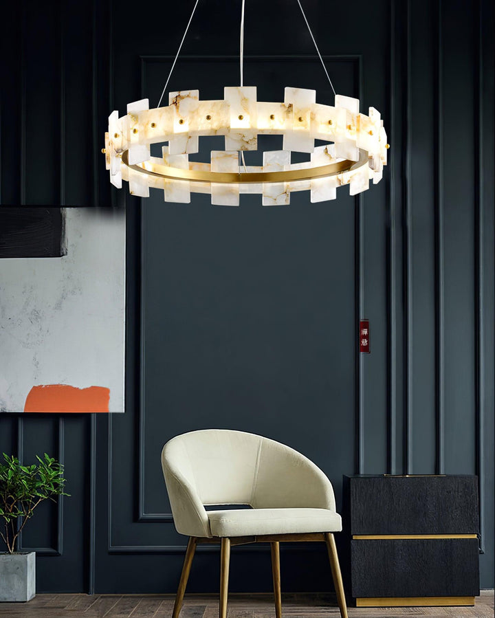 Alabaster Halo Kandelaber