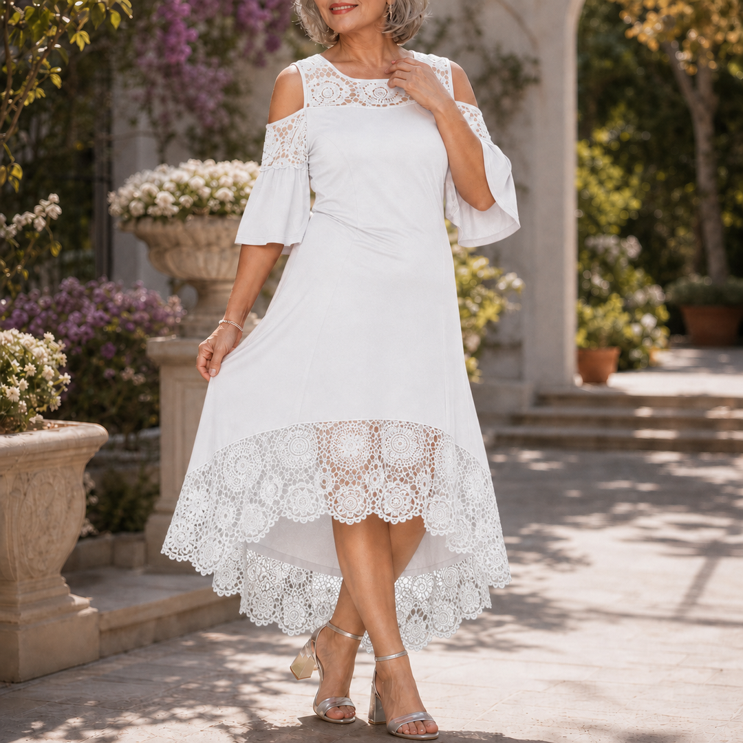 Wearbella – Klänning midi z koronkowym dołem, odkrywająca axlar