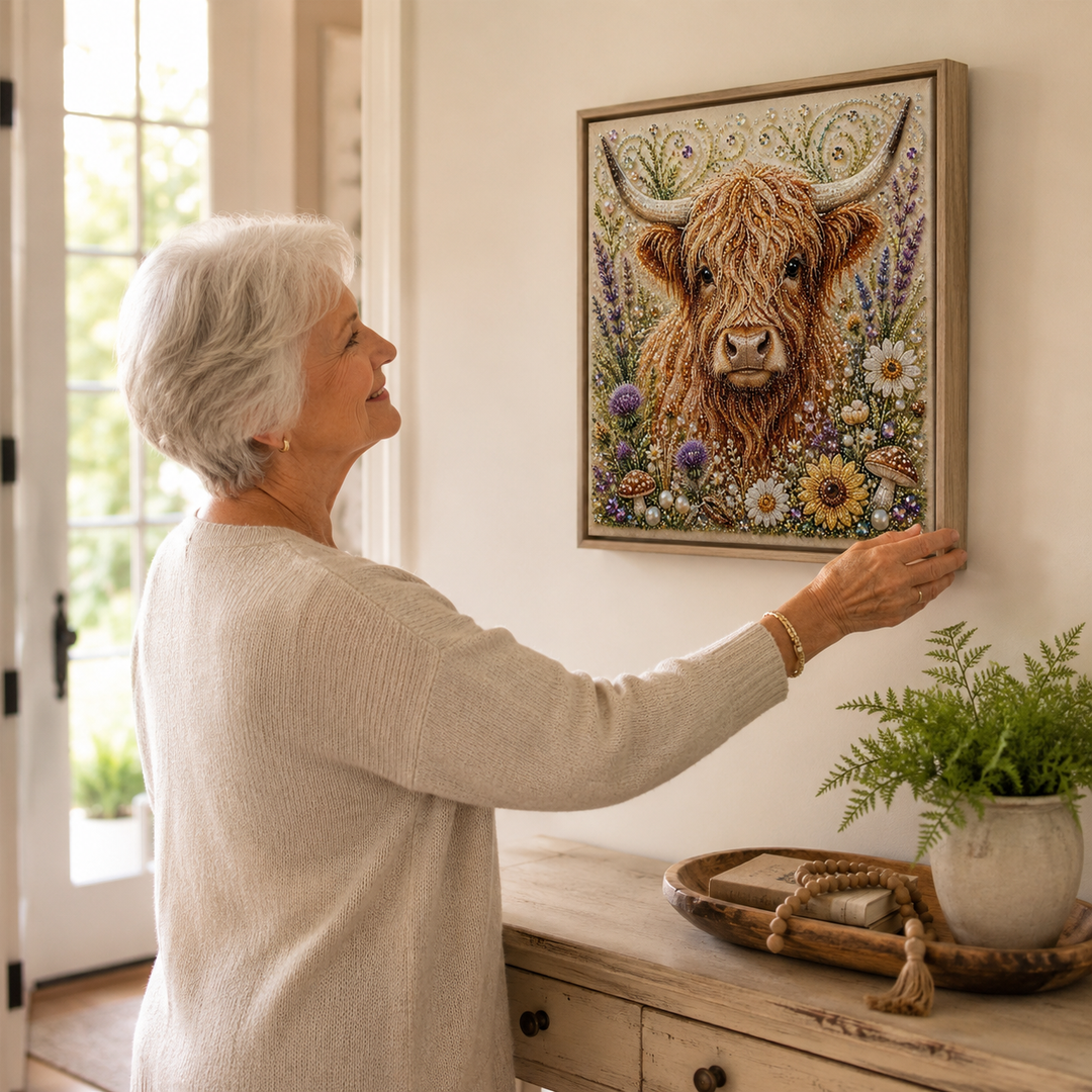 Hoofield – Set Sztuki Perłowej z Highland Cow