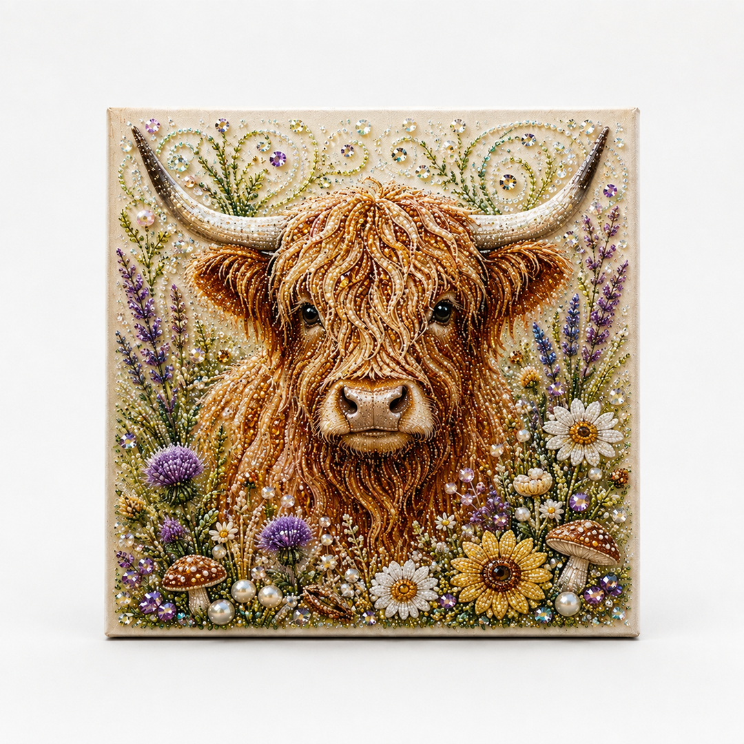 Hoofield – Set Sztuki Perłowej z Highland Cow