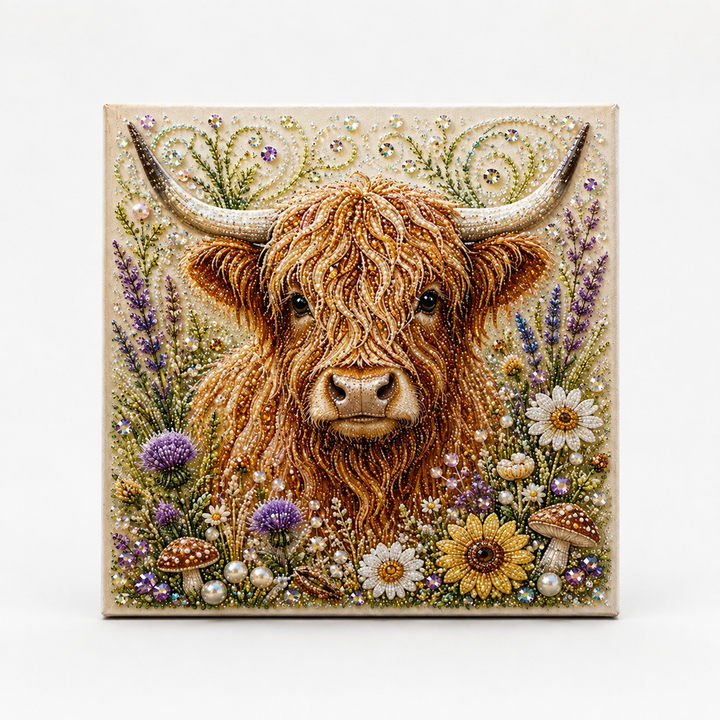 Hoofield – Set Sztuki Perłowej z Highland Cow