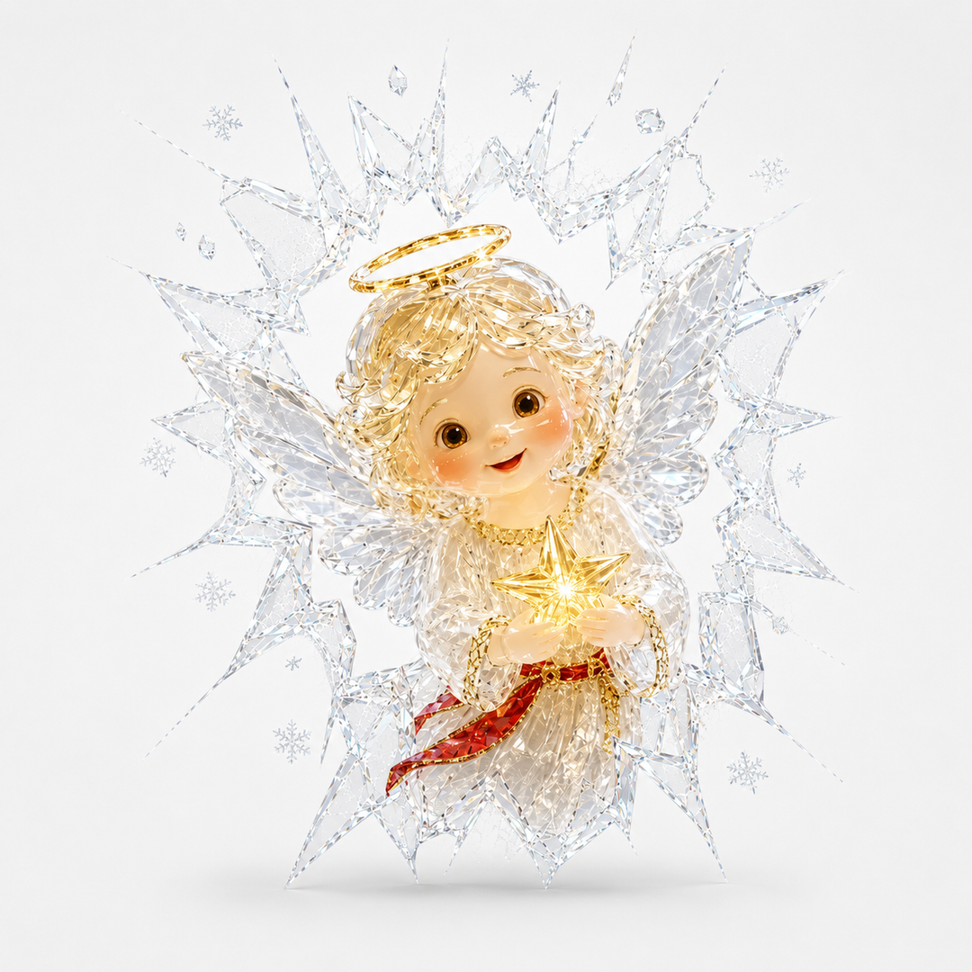 Frostcrack – 3D Przyklejka på Okno z Pękniętym Szkłem på Boże Narodzenie
