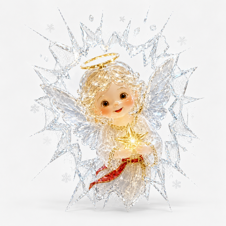 Frostcrack – 3D Przyklejka på Okno z Pękniętym Szkłem på Boże Narodzenie