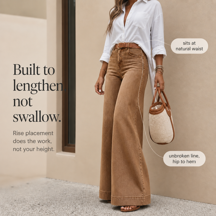 Jeans Longline Denim Look – Hög Stan, Breda Nogi, Vintage Wash