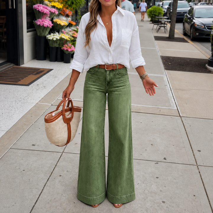 Jeans Longline Denim Look – Hög Stan, Breda Nogi, Vintage Wash