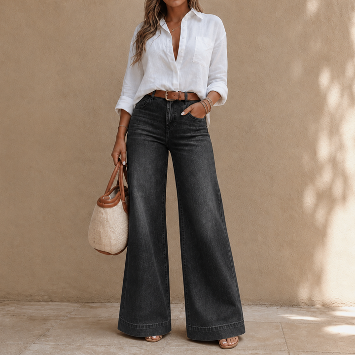 Jeans Longline Denim Look – Hög Stan, Breda Nogi, Vintage Wash