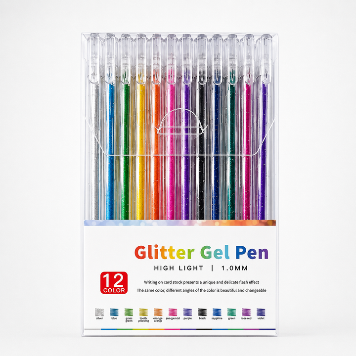 Inklure – Set Długopisów Żelowych z Brokatem