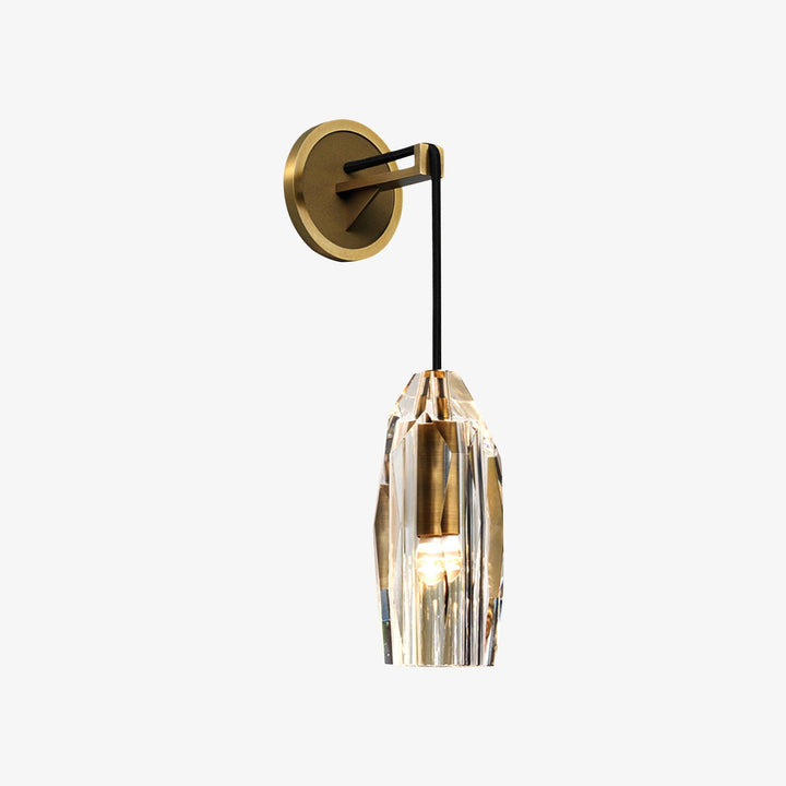 Facetterad Kristall Mässing Vägglampa