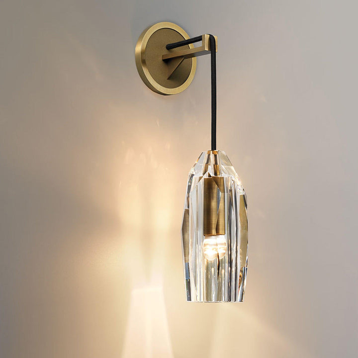 Facetterad Kristall Mässing Vägglampa