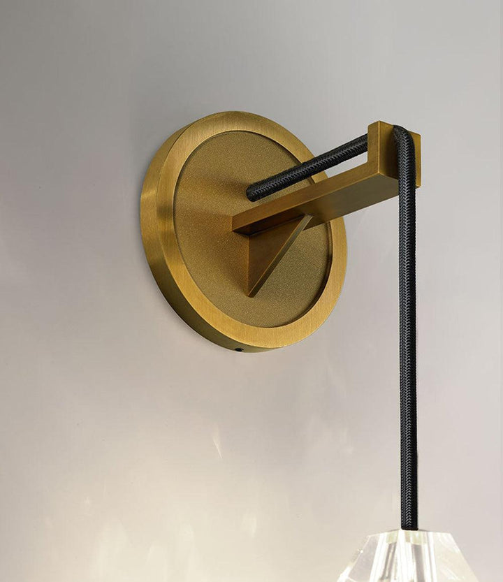 Facetterad Kristall Mässing Vägglampa