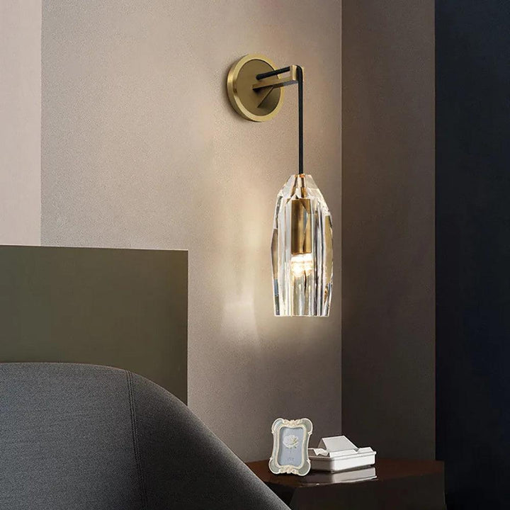 Facetterad Kristall Mässing Vägglampa