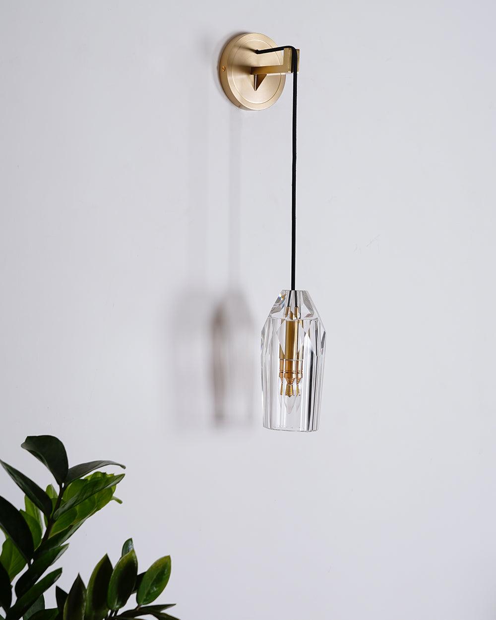 Facetterad Kristall Mässing Vägglampa