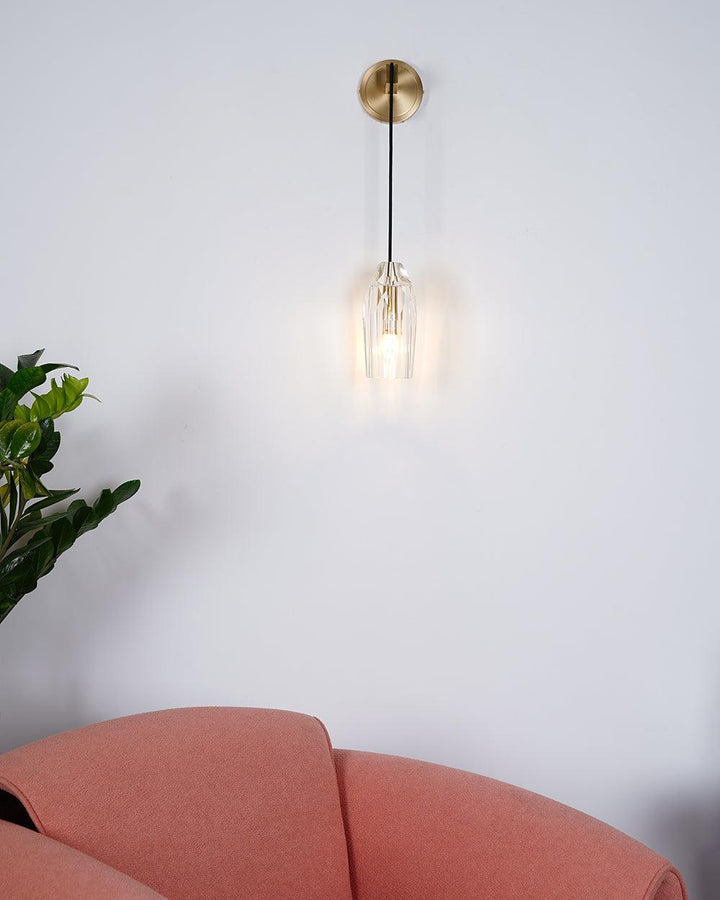 Facetterad Kristall Mässing Vägglampa