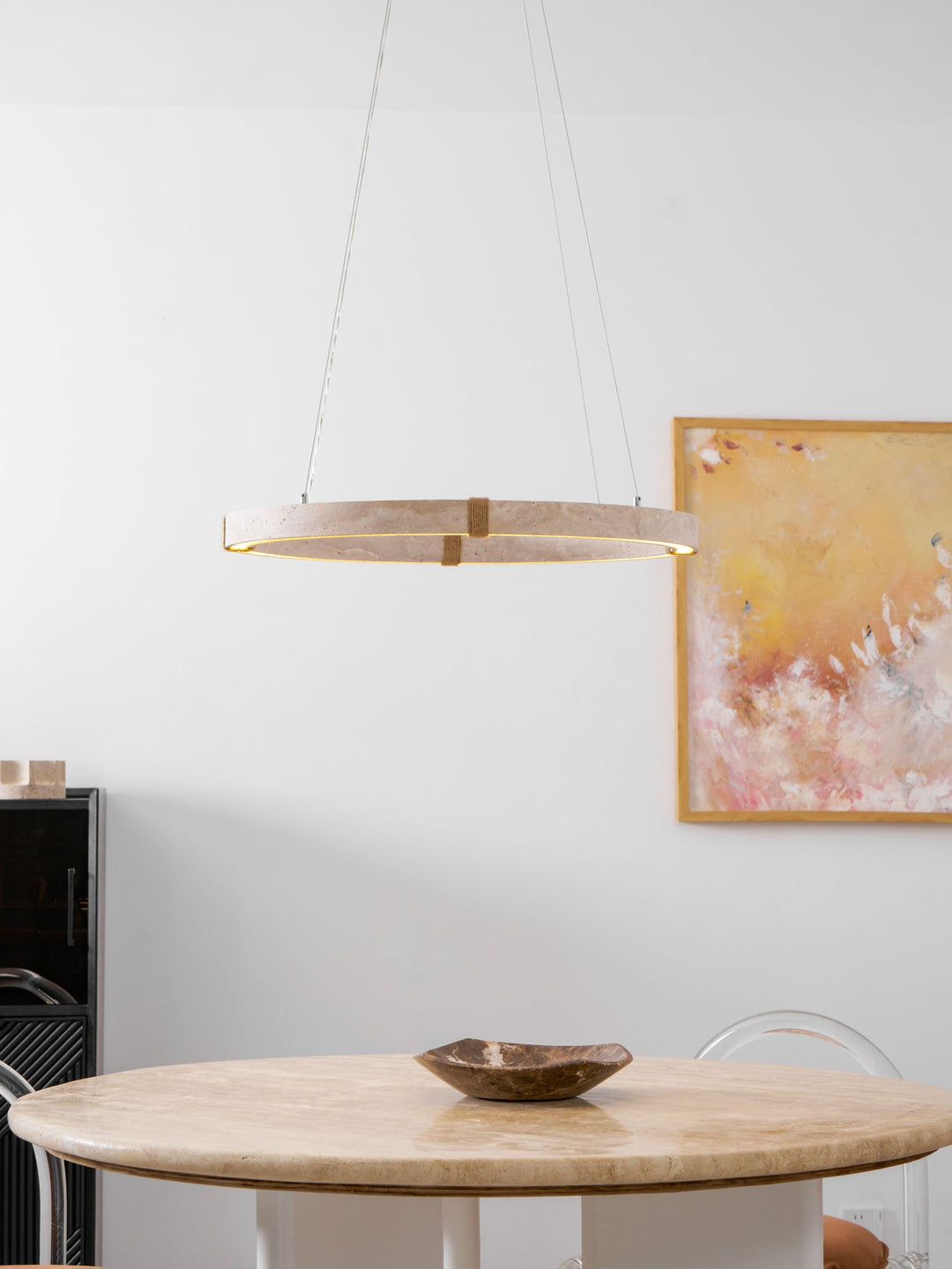 Circle Travertine Pendant Lamp