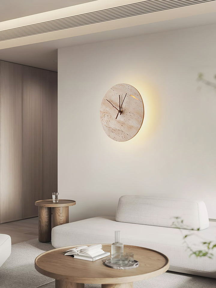Klocka Travertine Vägglampa