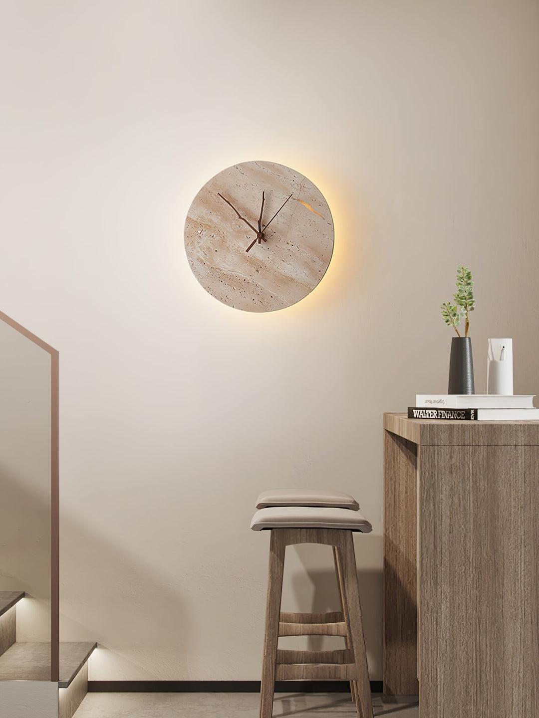Klocka Travertine Vägglampa