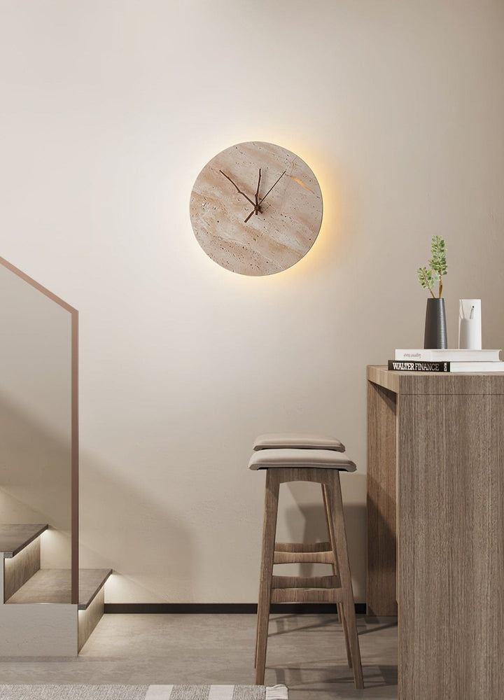 Klocka Travertine Vägglampa
