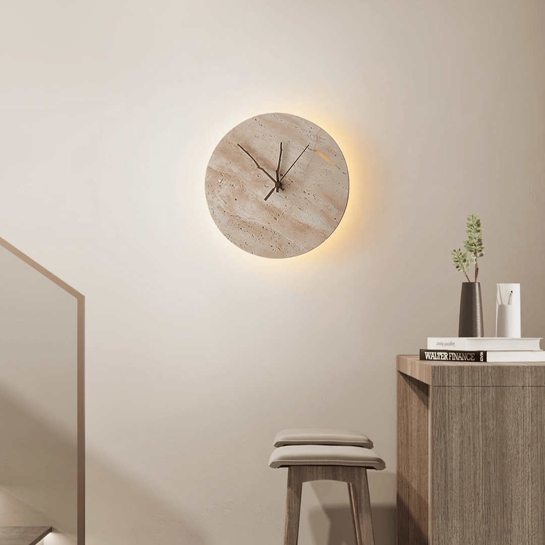 Klocka Travertine Vägglampa