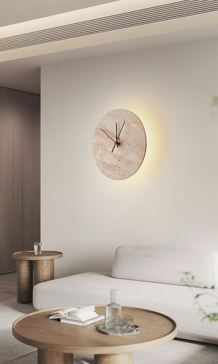 Klocka Travertine Vägglampa