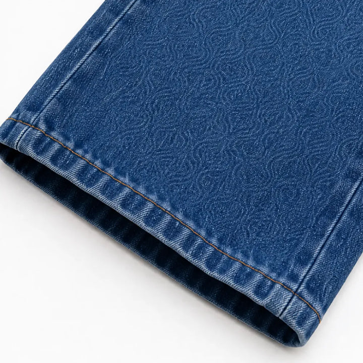 Velmora – Jeans z vida ben z mosiężnymi oczkami efter bokach, Hög stan