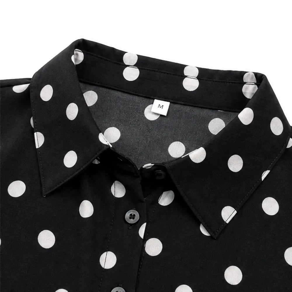 Soléa – Blus w Kropki i Shorts, Mjuk Drape, Sommar Set Dwuczęściowy