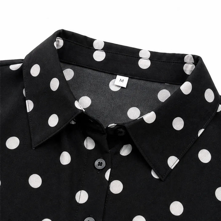 Soléa – Blus w Kropki i Shorts, Mjuk Drape, Sommar Set Dwuczęściowy