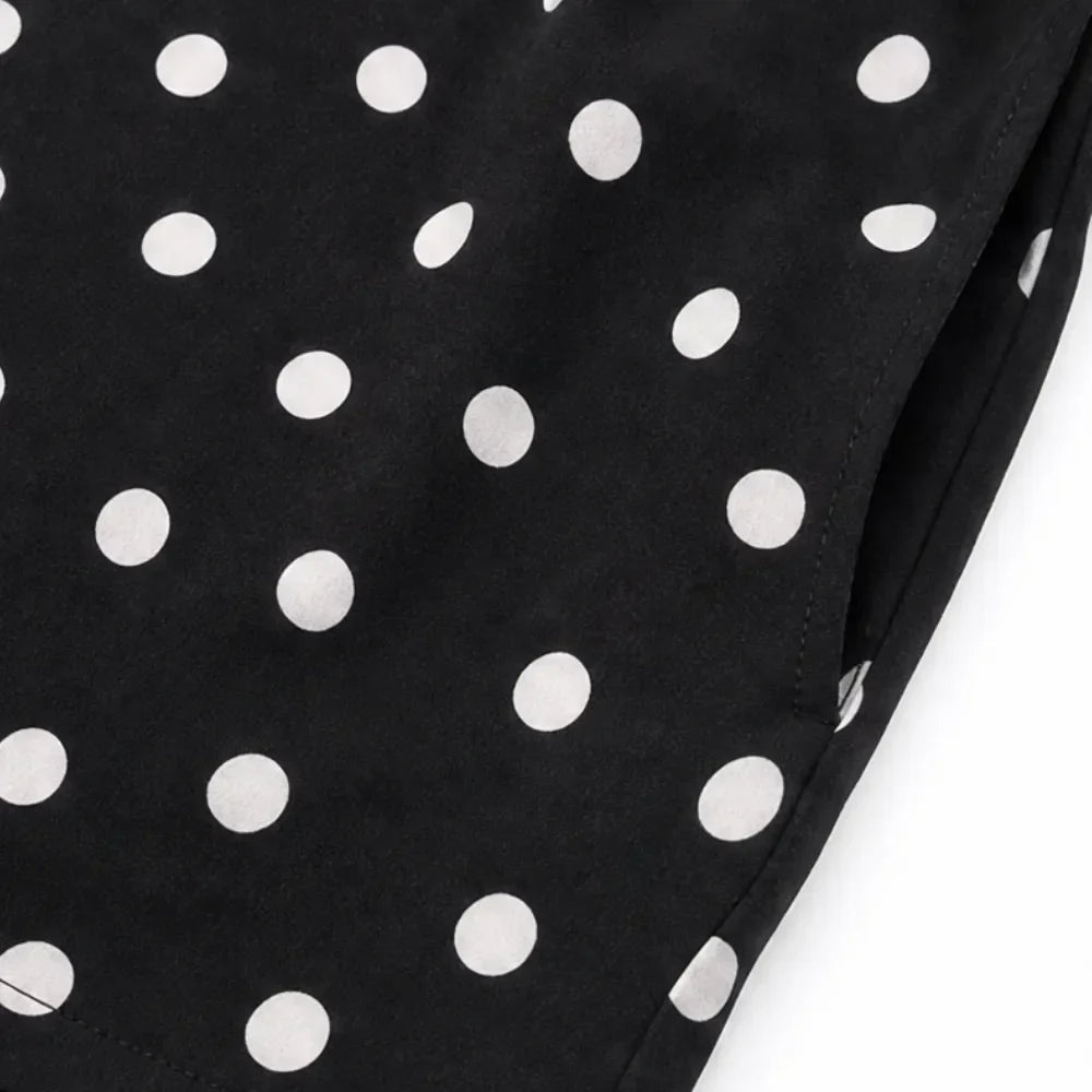 Soléa – Blus w Kropki i Shorts, Mjuk Drape, Sommar Set Dwuczęściowy
