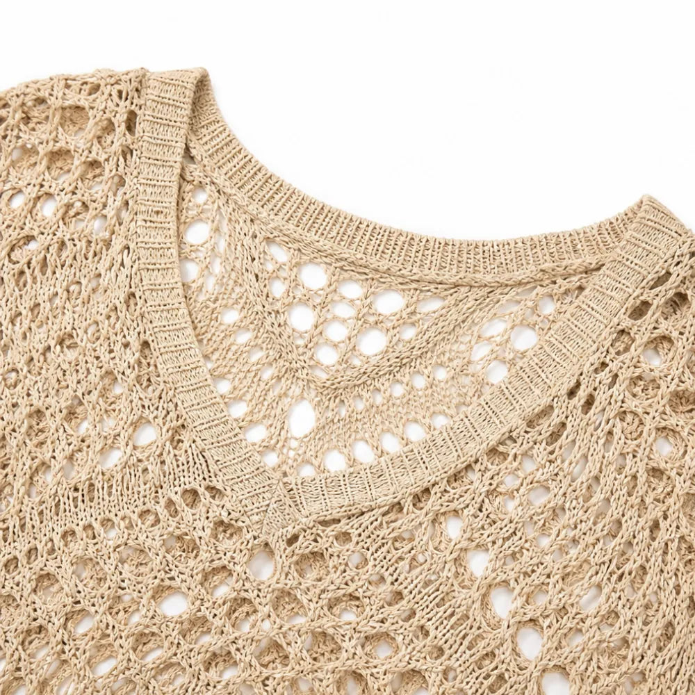 Marigrove – Boho Dam Top V-Neck Szydełkowy