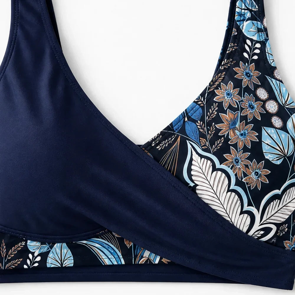Marella – Kontrastowy Blommig Bikini w Hög Midja för kvinnor