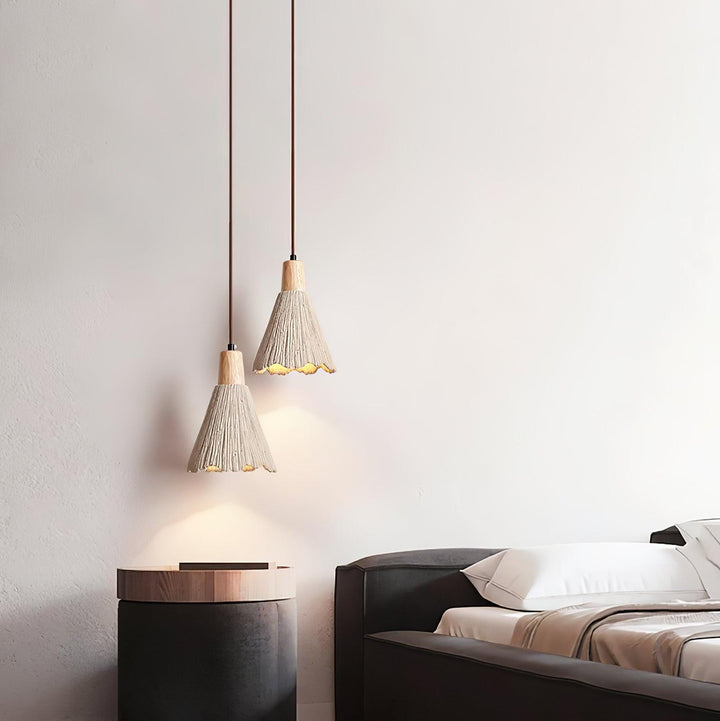 Betong Plisserad Pendellampa