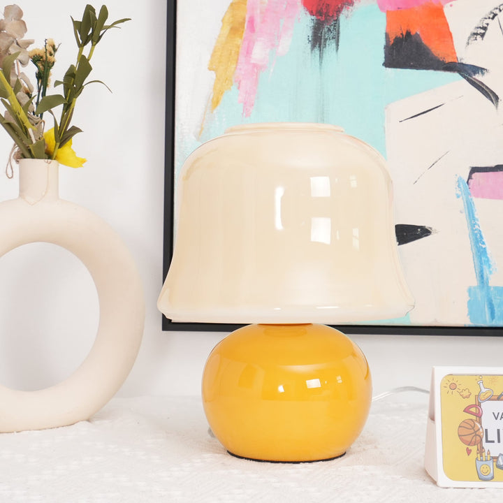 Krämig Svamp Bordslampa